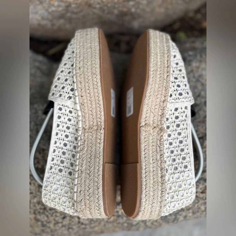 ASOS Design July Flatform Espadrilles in Cream Weave